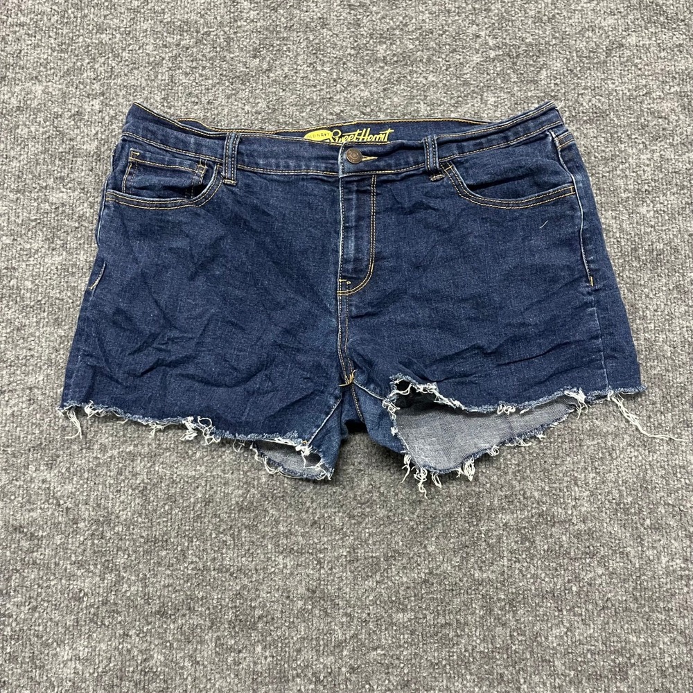 Old Navy Shorts Womens Size 12 Blue The Sweetheart Denim Raw Hem Cutoff Stretch